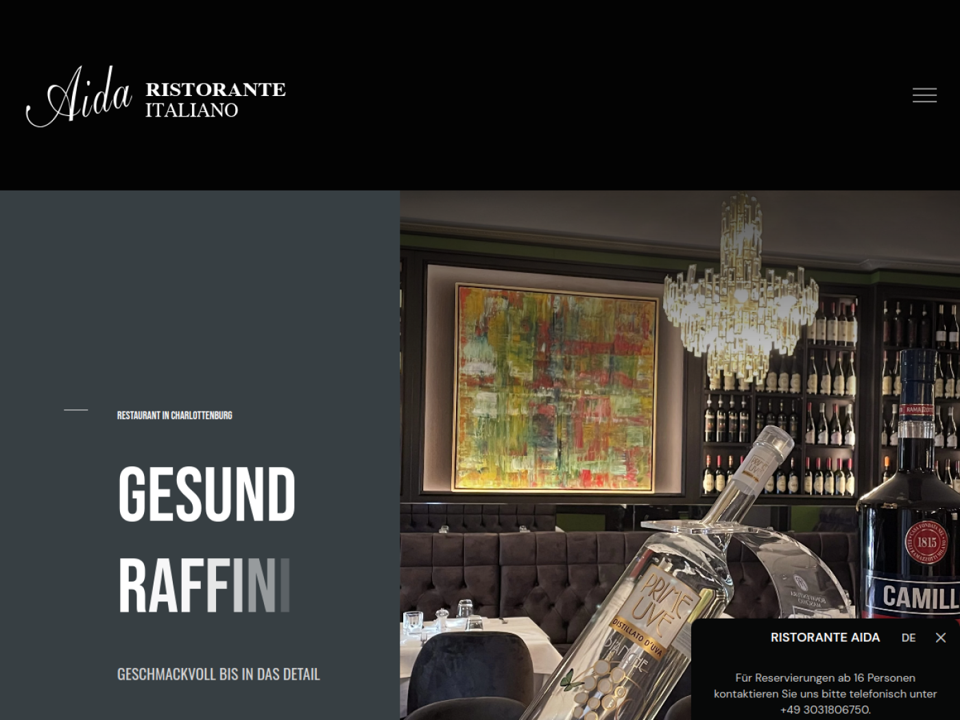 Website-Screenshot von Aida