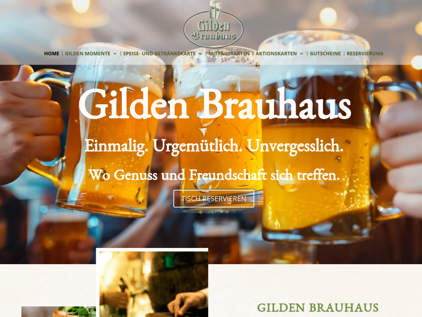 Website-Screenshot von Gilden Brauhaus