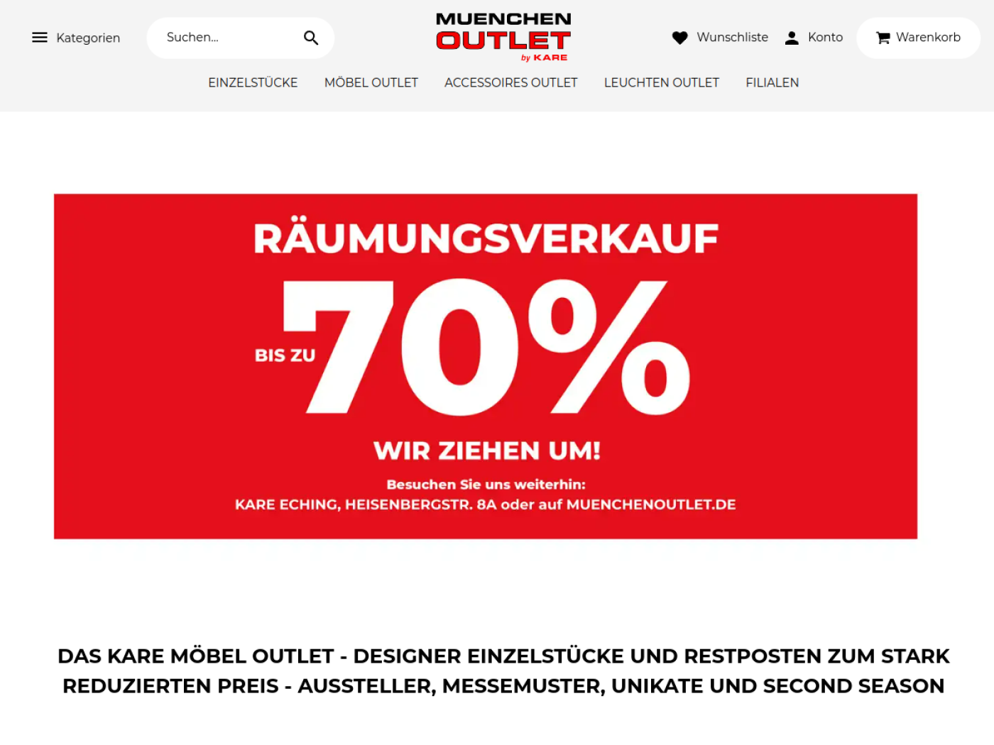 Website-Screenshot von KARE