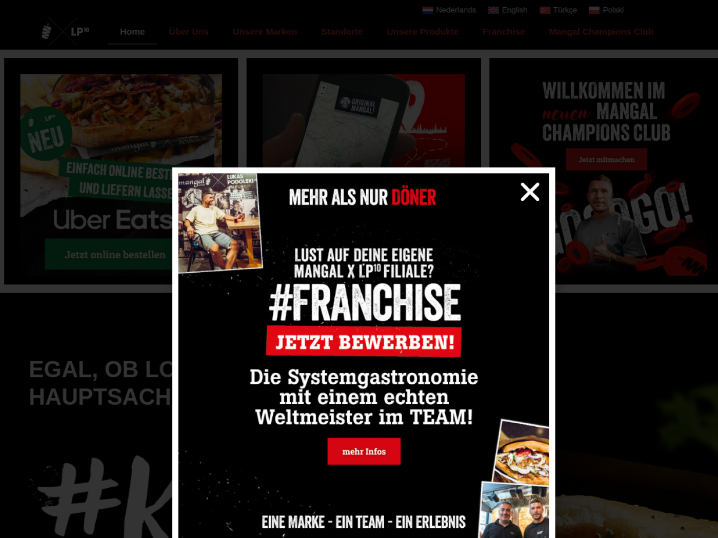 Website-Screenshot von Mangal Döner x LP10