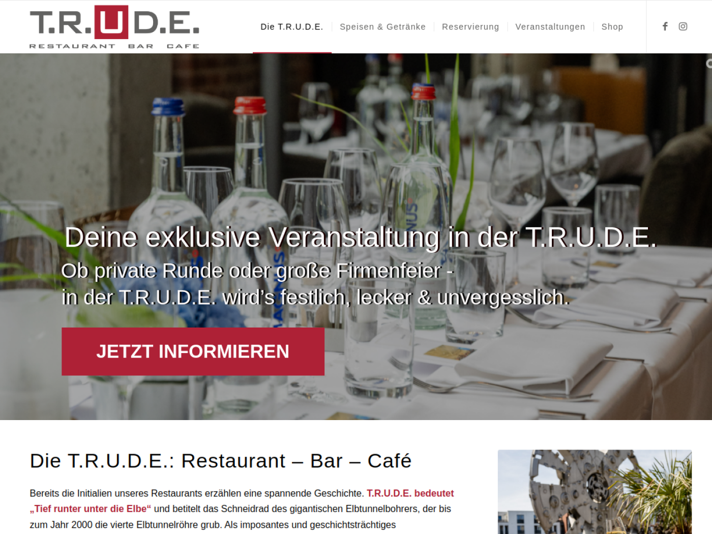 Website-Screenshot von T.R.U.D.E.