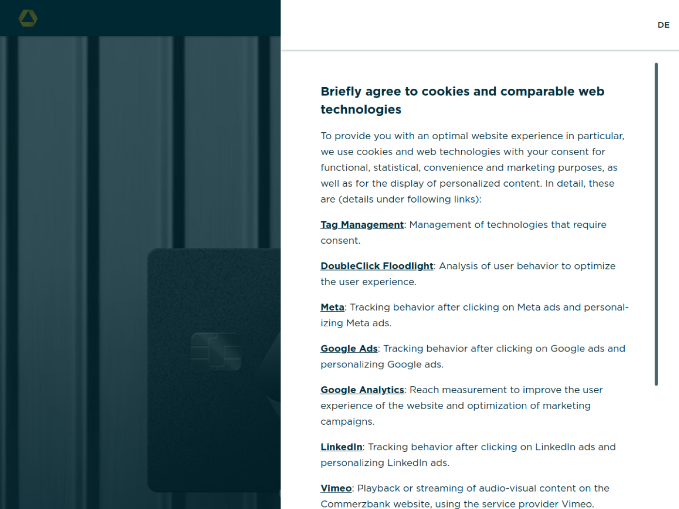 Website-Screenshot von Dresdner Bank